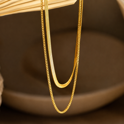 Herringbone Duo Chain Necklace