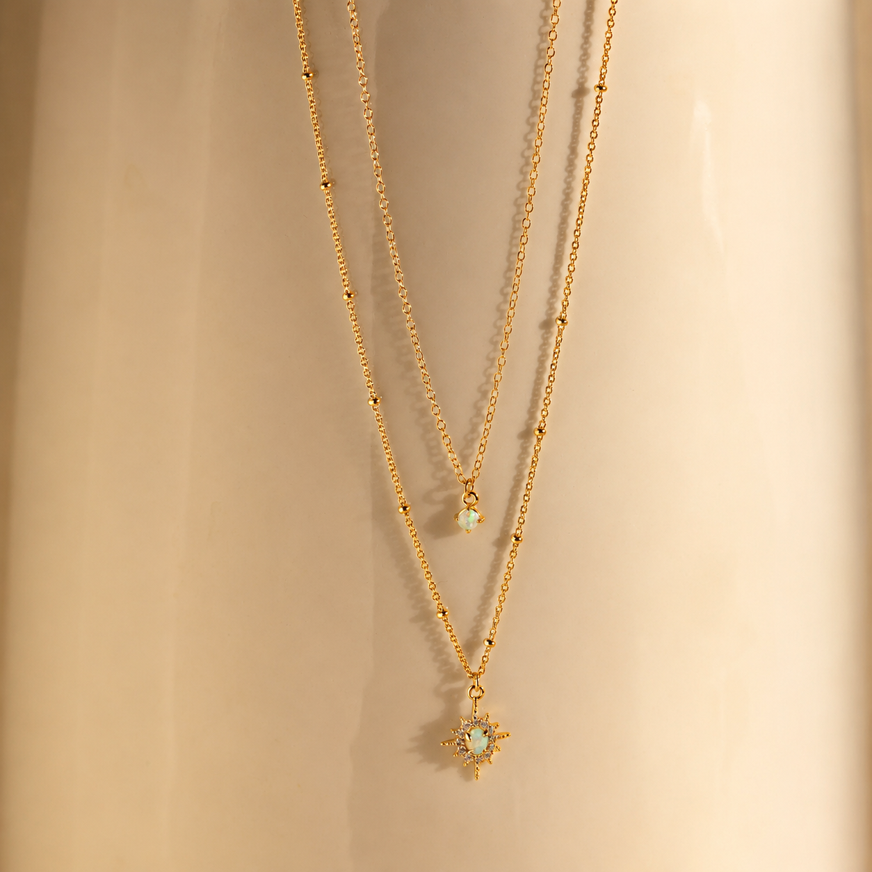 Opal Star Duo Necklace