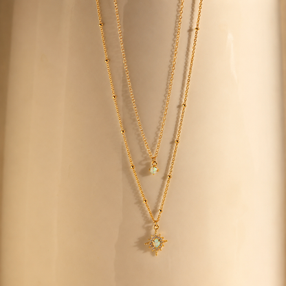 Opal Star Duo Necklace