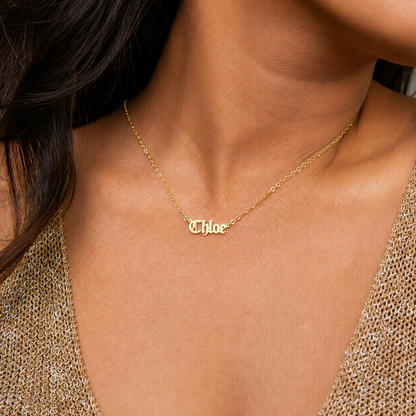 Old English Name Necklace