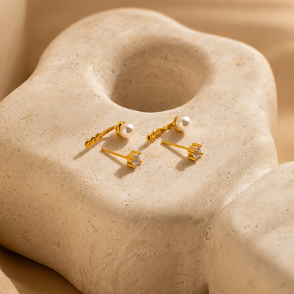 Diamond Pearl Ear Jackets