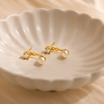 Diamond Pearl Ear Jackets