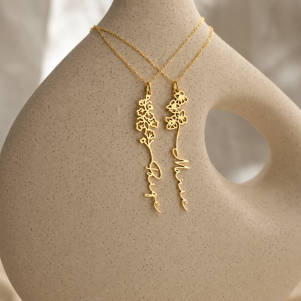 Flower Name Necklace