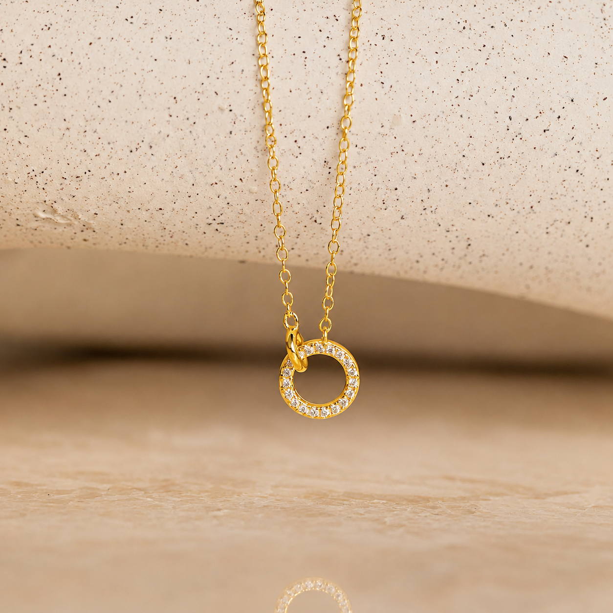 Elegant Interlocking Charm Necklace