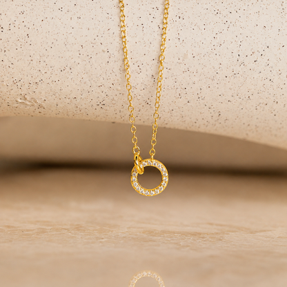 Elegant Interlocking Charm Necklace