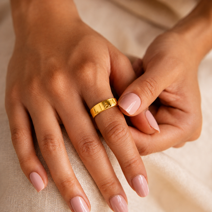Customizable 3D Name Plate Ring