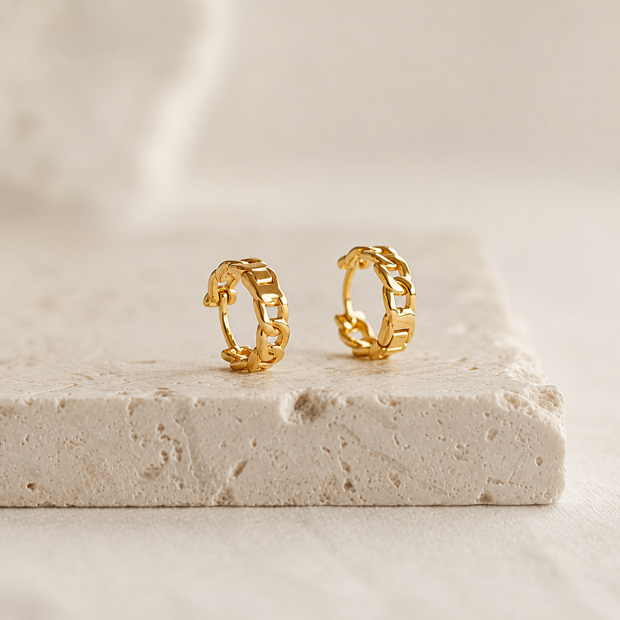 Chunky Chain Huggie Earrings