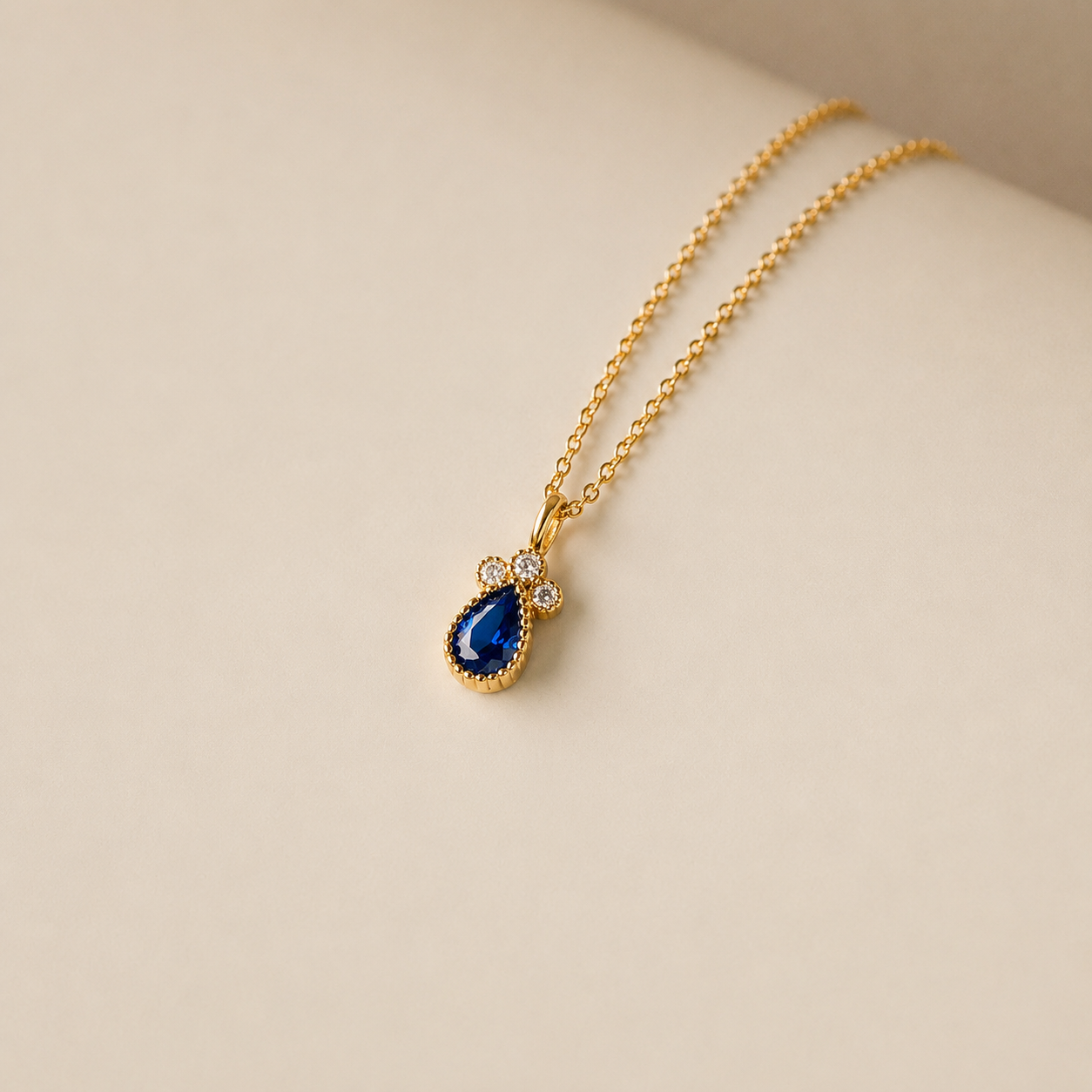 Timeless Sapphire Teardrop Necklace
