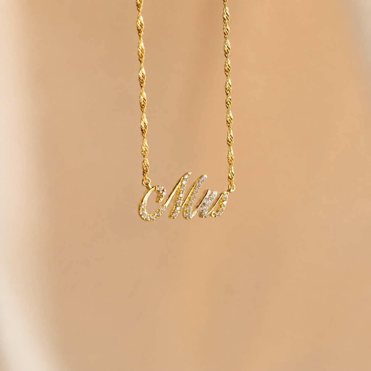 Elegant Pave Name Necklace