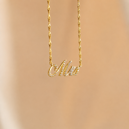 Elegant Pave Name Necklace