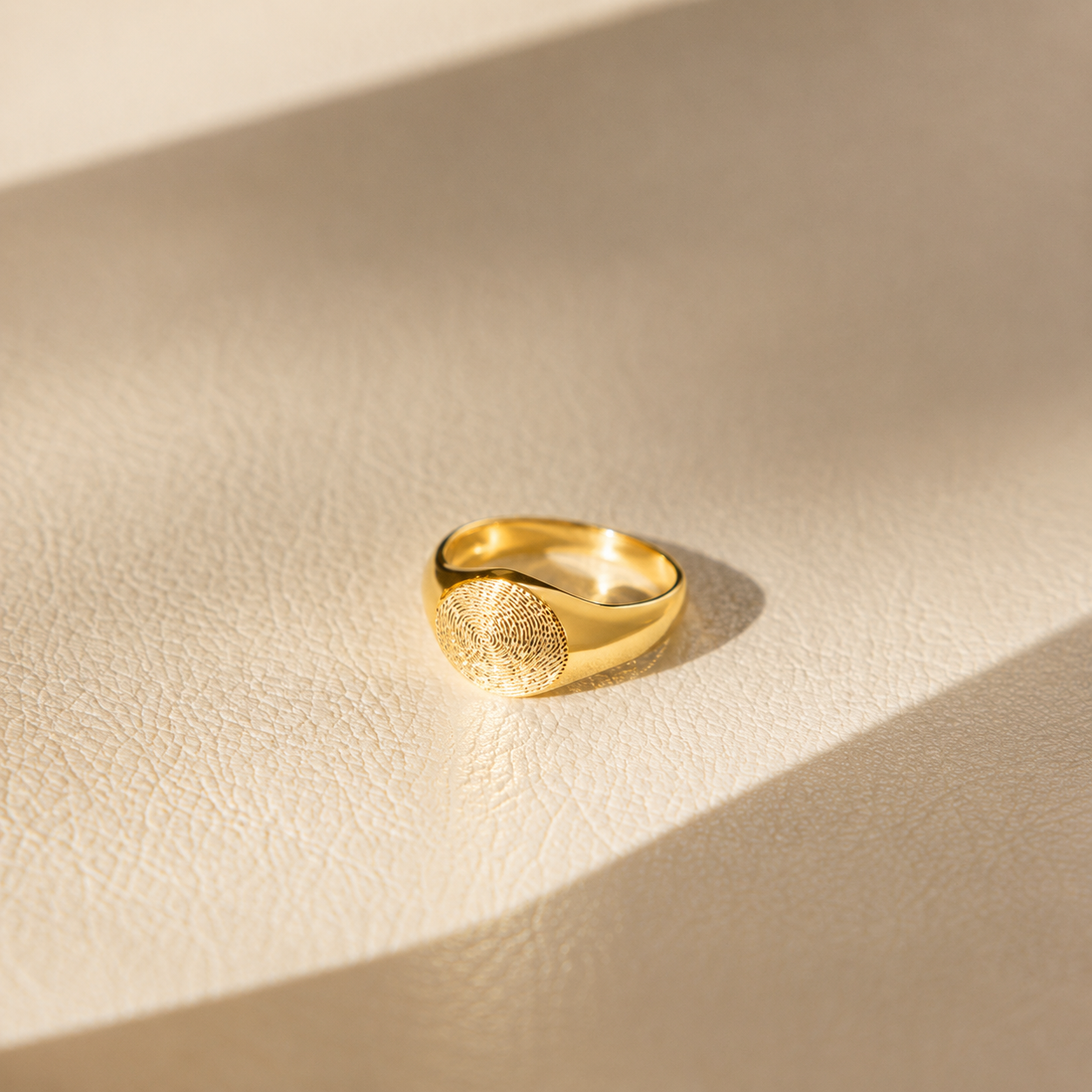 Personalized Fingerprint Signet Ring