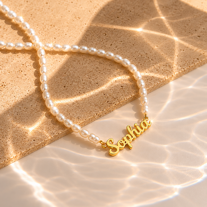Mellow Pearl Name Necklace