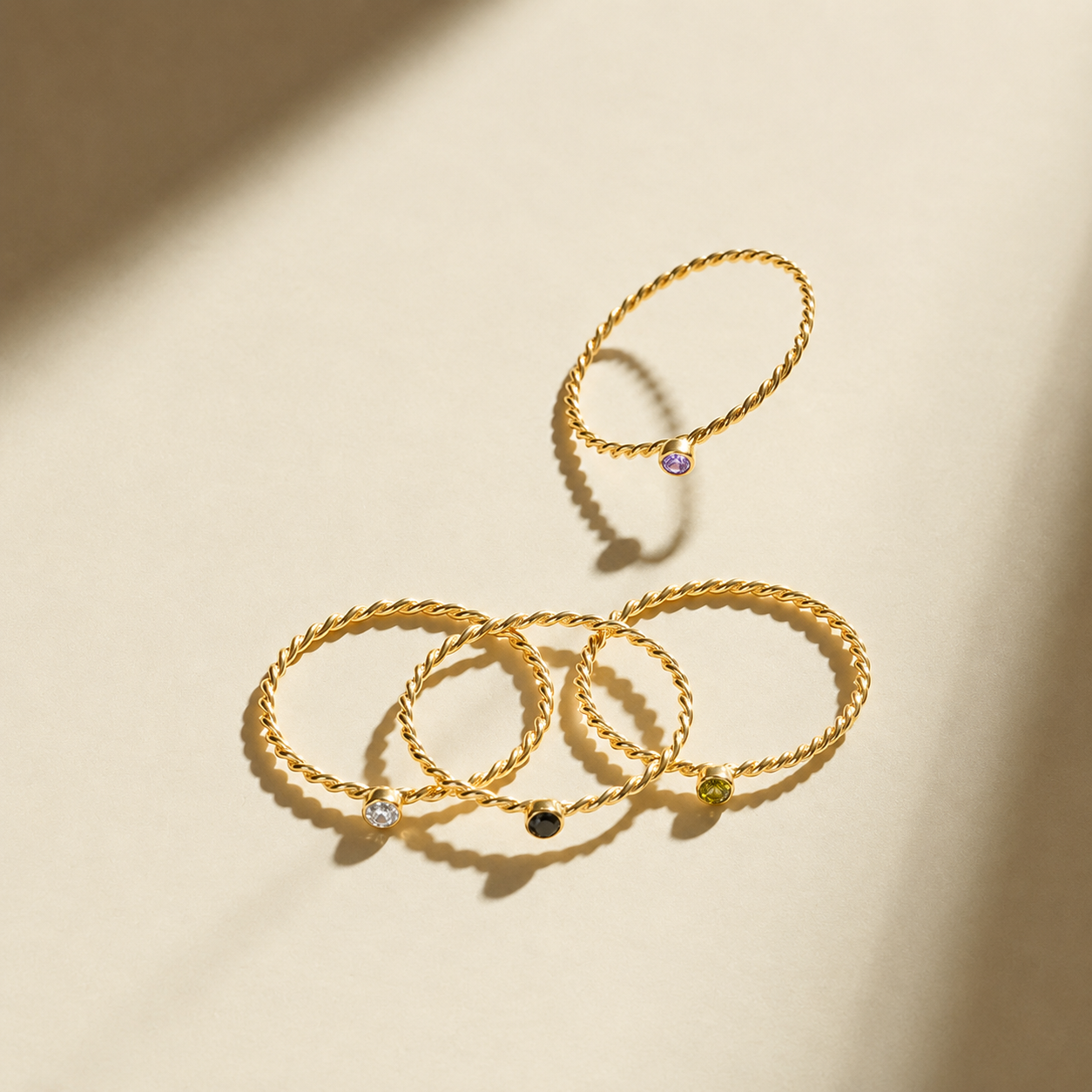 Twisted Birthstone Ring