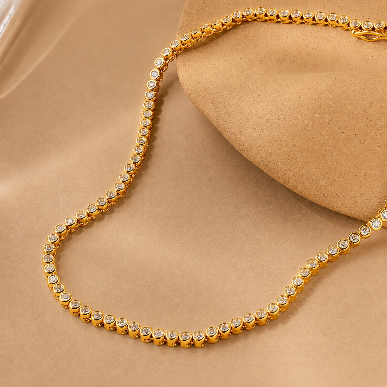 Diamond Bezel Tennis Necklace