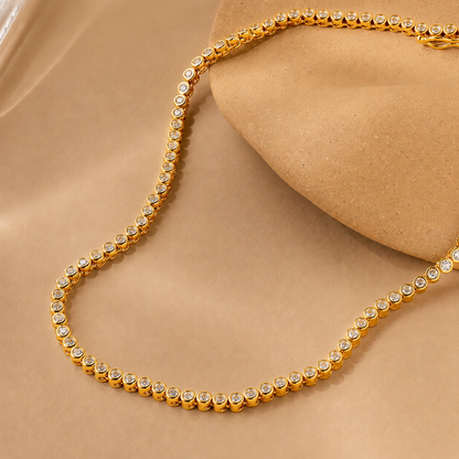 Diamond Bezel Tennis Necklace