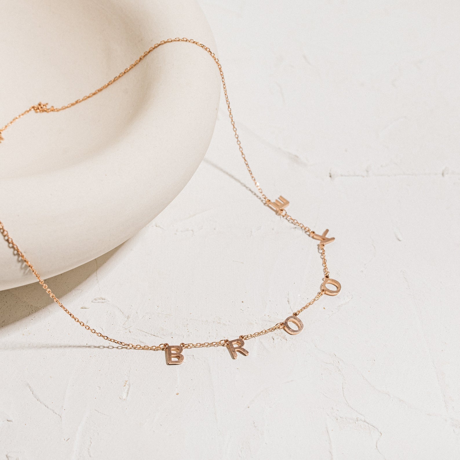 Personalize Your Style: Custom Letter Necklace Rose Gold
