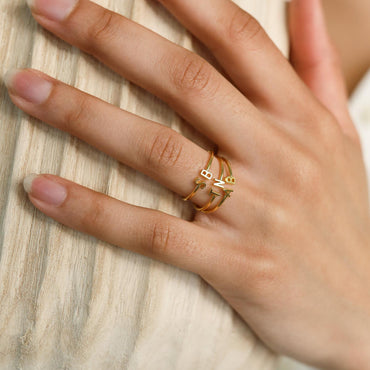 Duo Initial Ring: Personalized Elegance