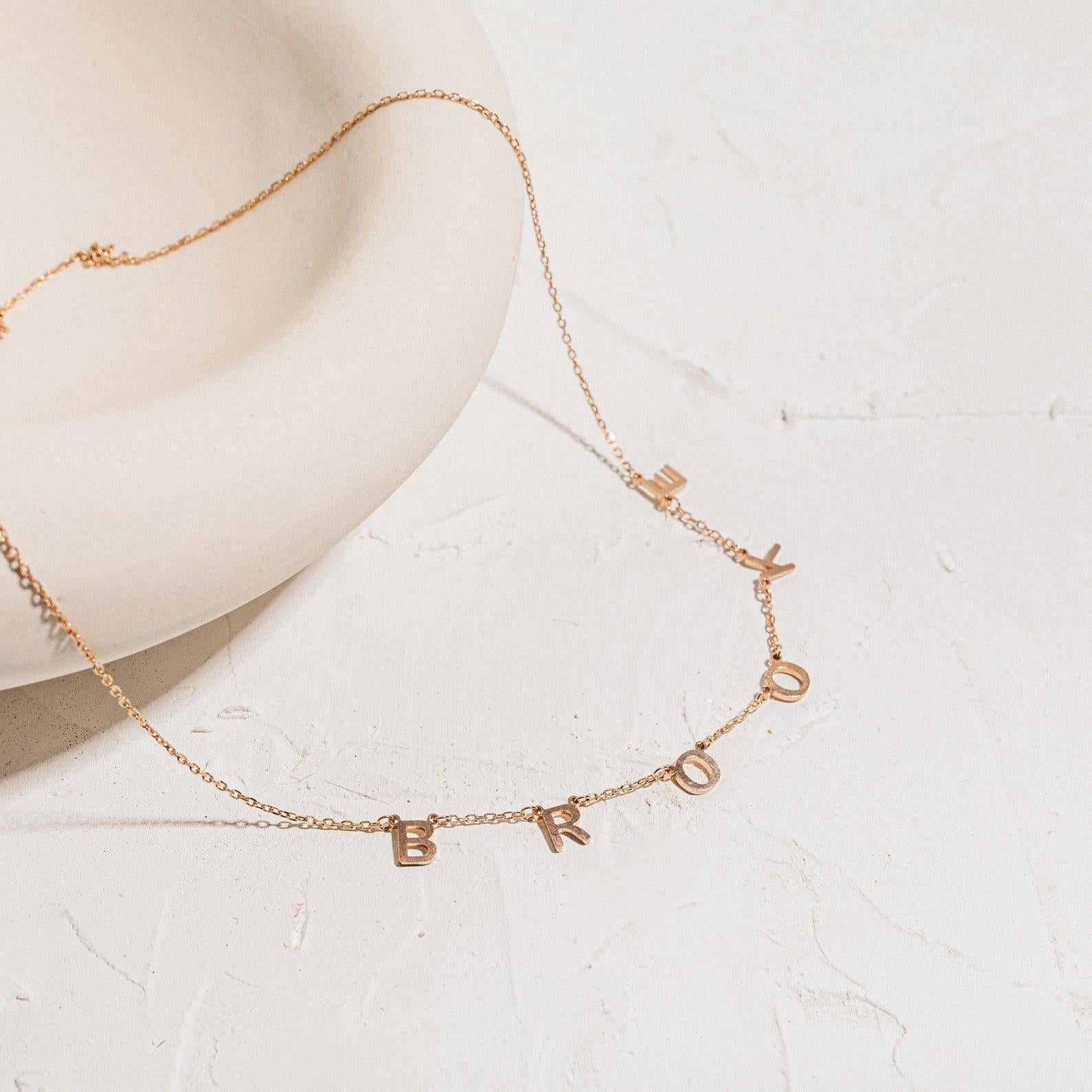 Effortless Sophistication: Alice Letter Name Necklace Rose Gold
