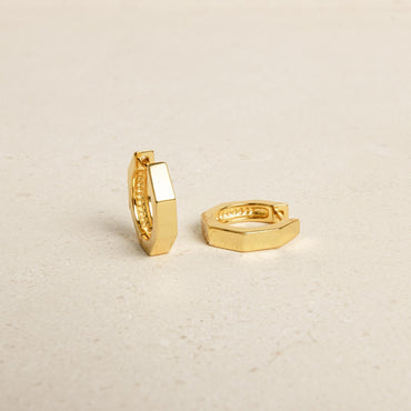 Chic Sophistication: Audrey Hexagon Huggie Earrings