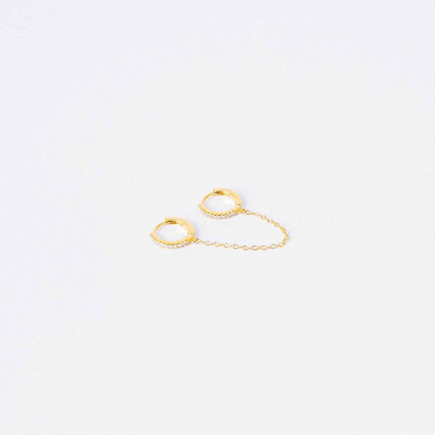 Pave Duo Chain Earrings