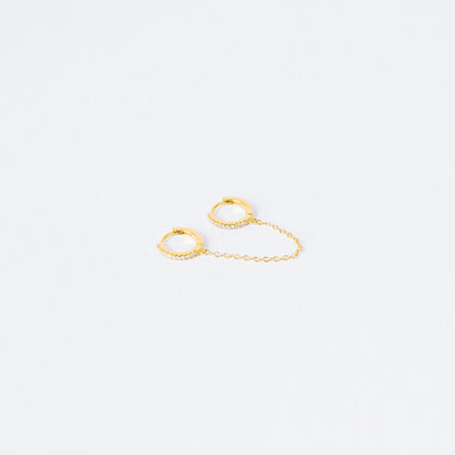 Pave Duo Chain Earrings