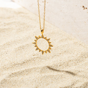 Pave Sun Necklace