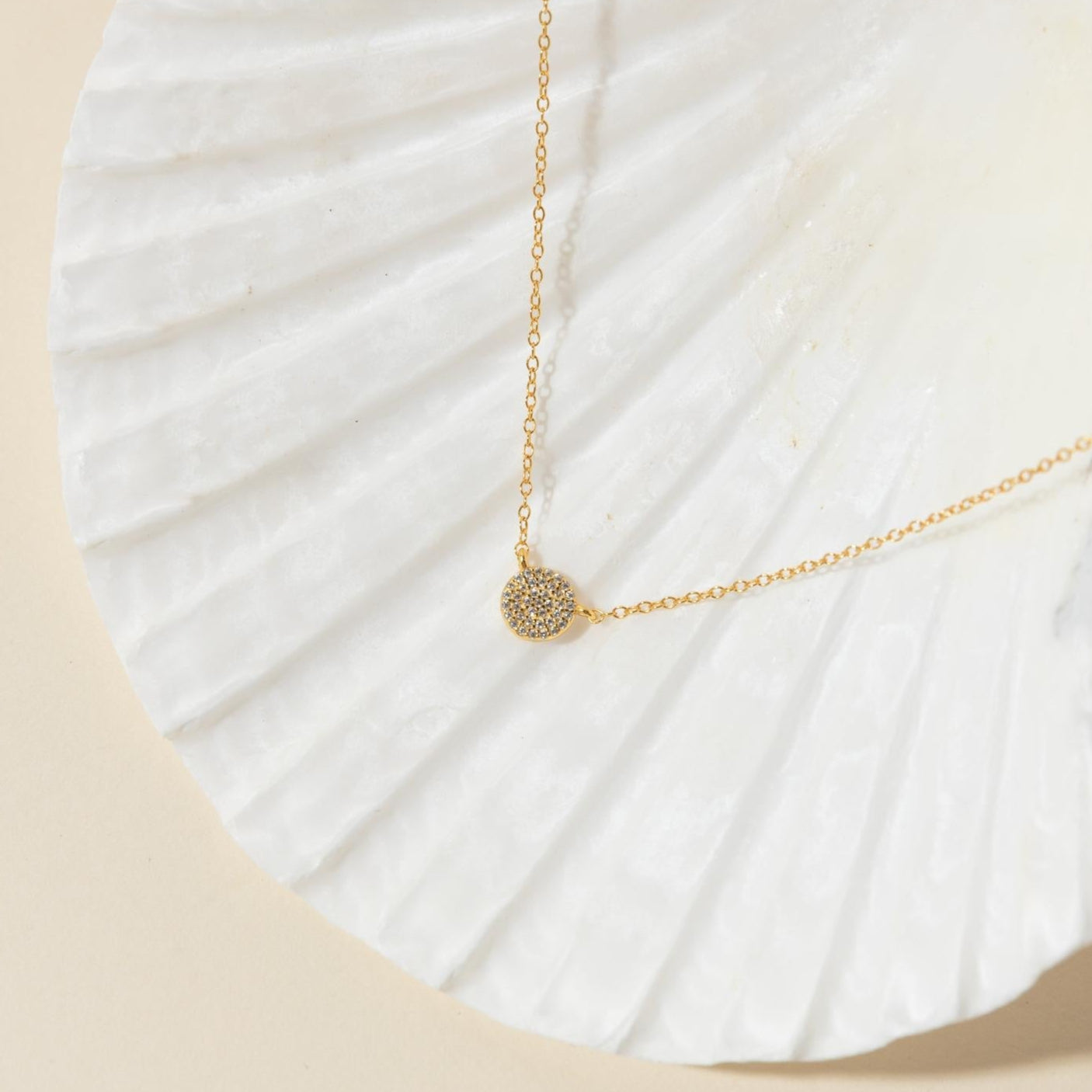 Pave Round Necklace