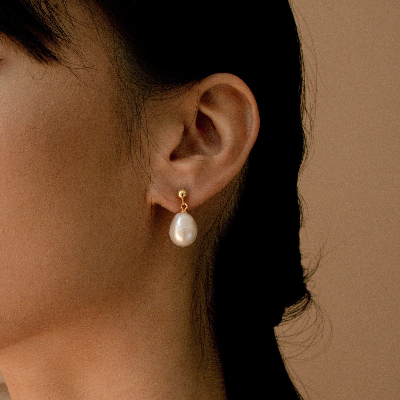 Large Baroque Pearl Statement Earrings