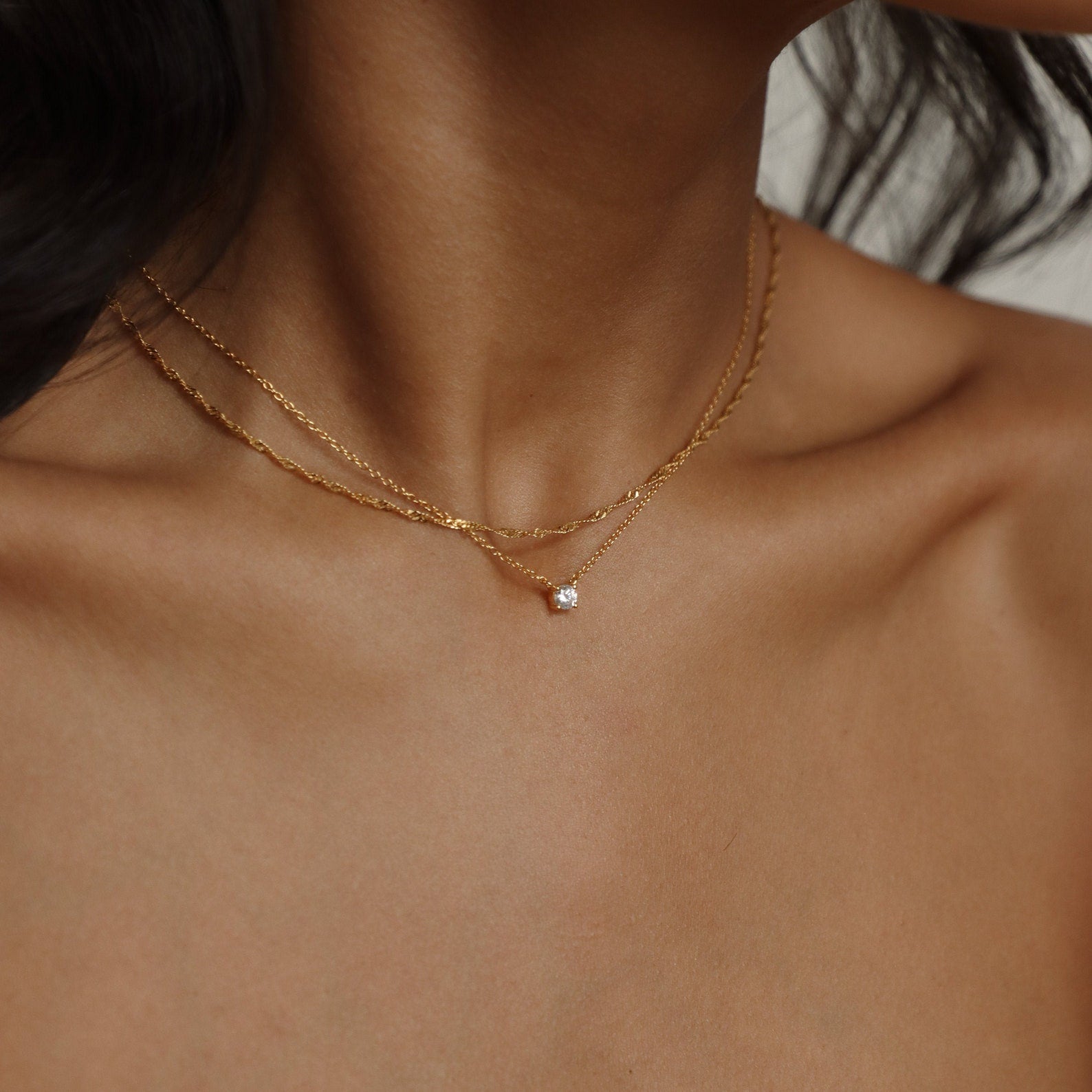 Singapore Twist Necklace Gold Plated For Women/Girls