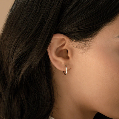 Small Thin Hoops Sterling Silver