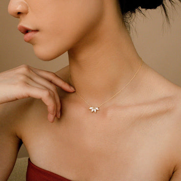 925 Silver Marquise Diamond Necklace For Women/Girls