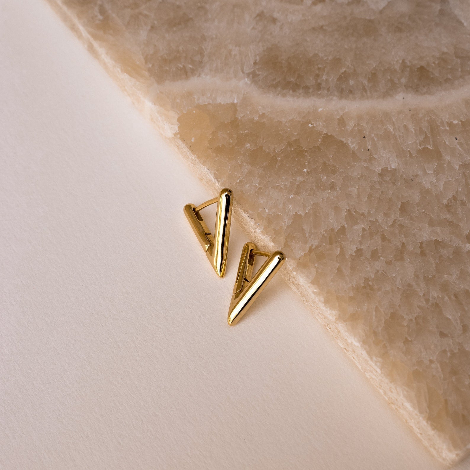 Triangle Huggies 18K Gold