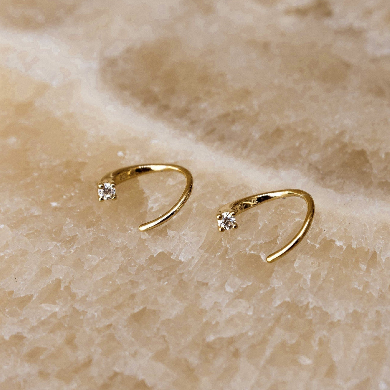 Jady Wire Diamond Hoops
