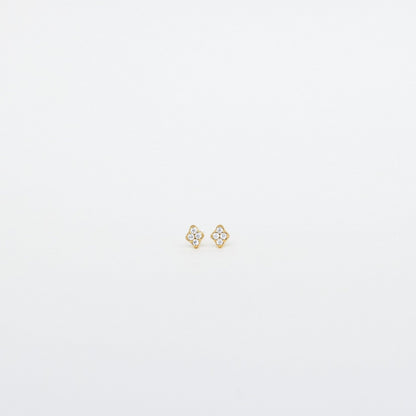 Avery Pavé Diamond Stud Earrings, featuring sparkling CZ diamonds on sterling silver or 18K gold, showcasing timeless elegance and sophistication