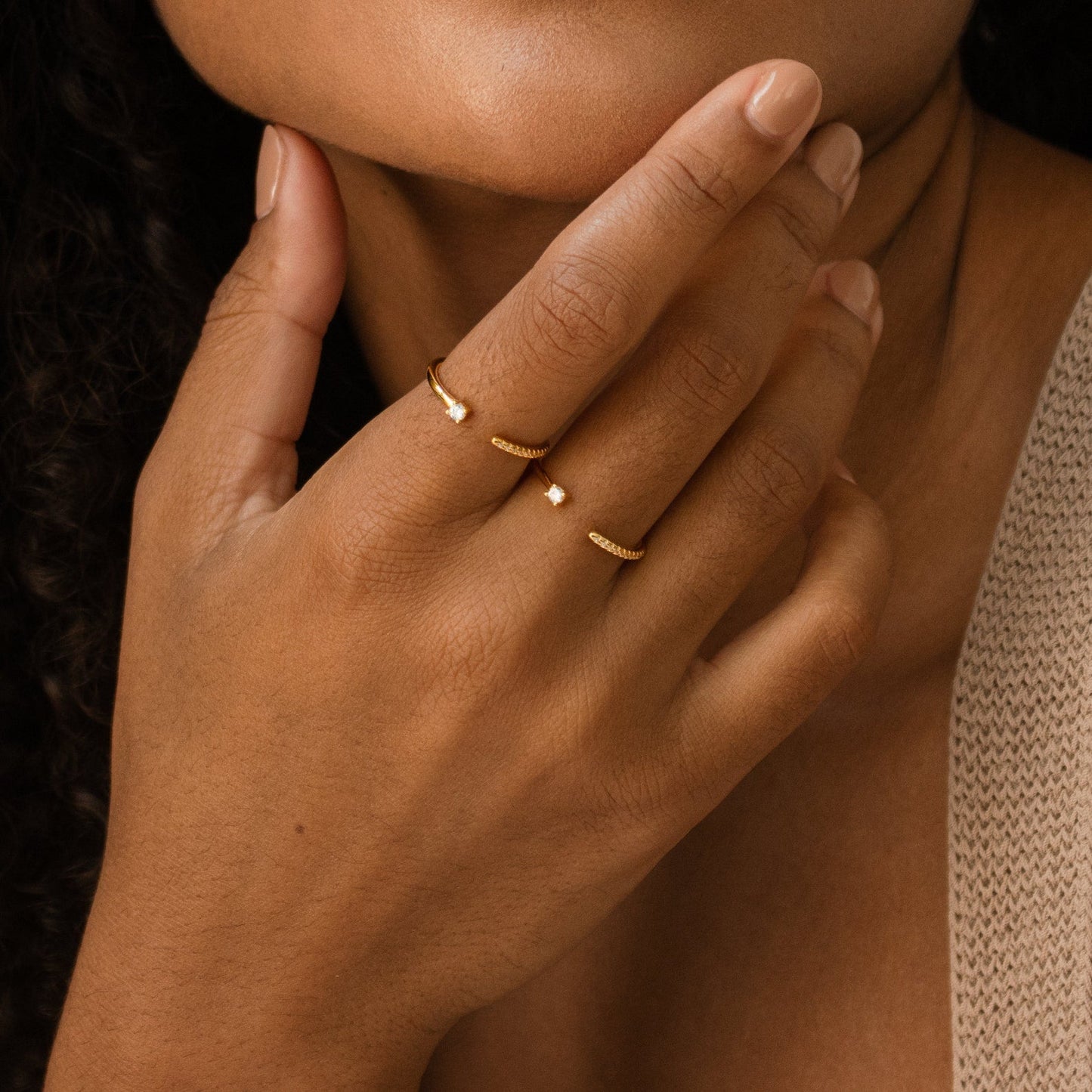 Cecilia Pave Ring - Delicate Sterling Silver or 18K Gold with CZ Diamonds