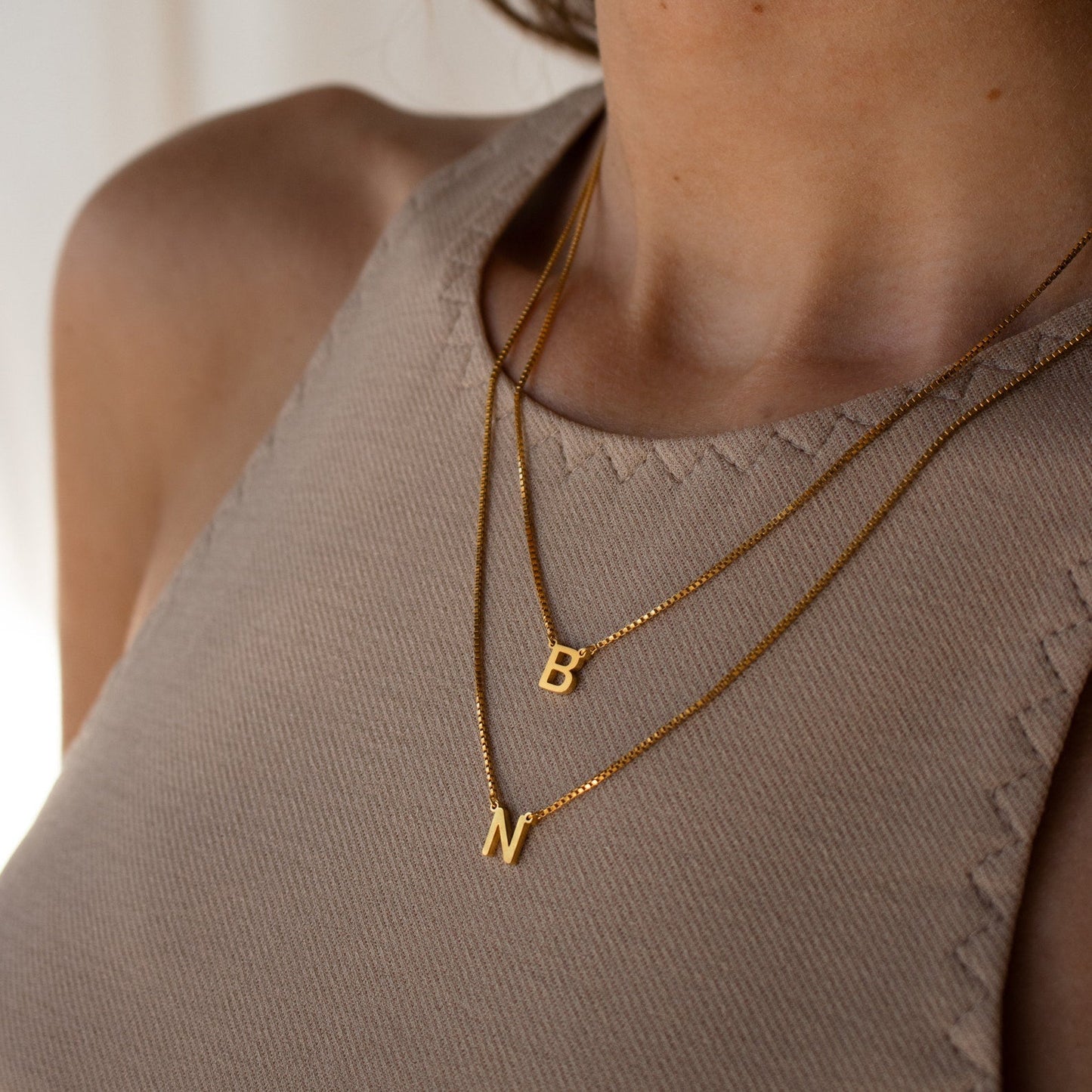 Chic Simplicity: Alice Double Letter Necklace