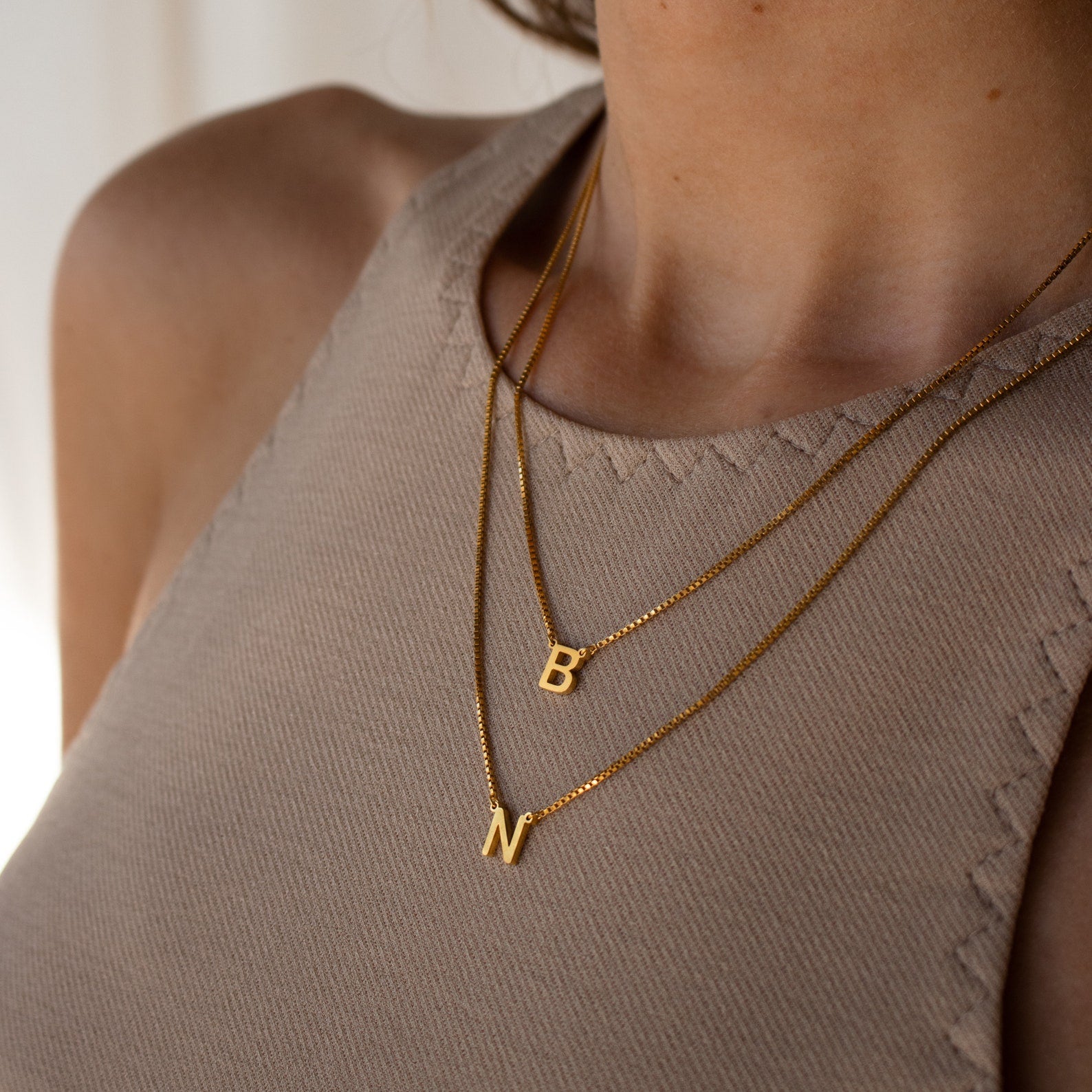 Chic Simplicity: Alice Double Letter Necklace