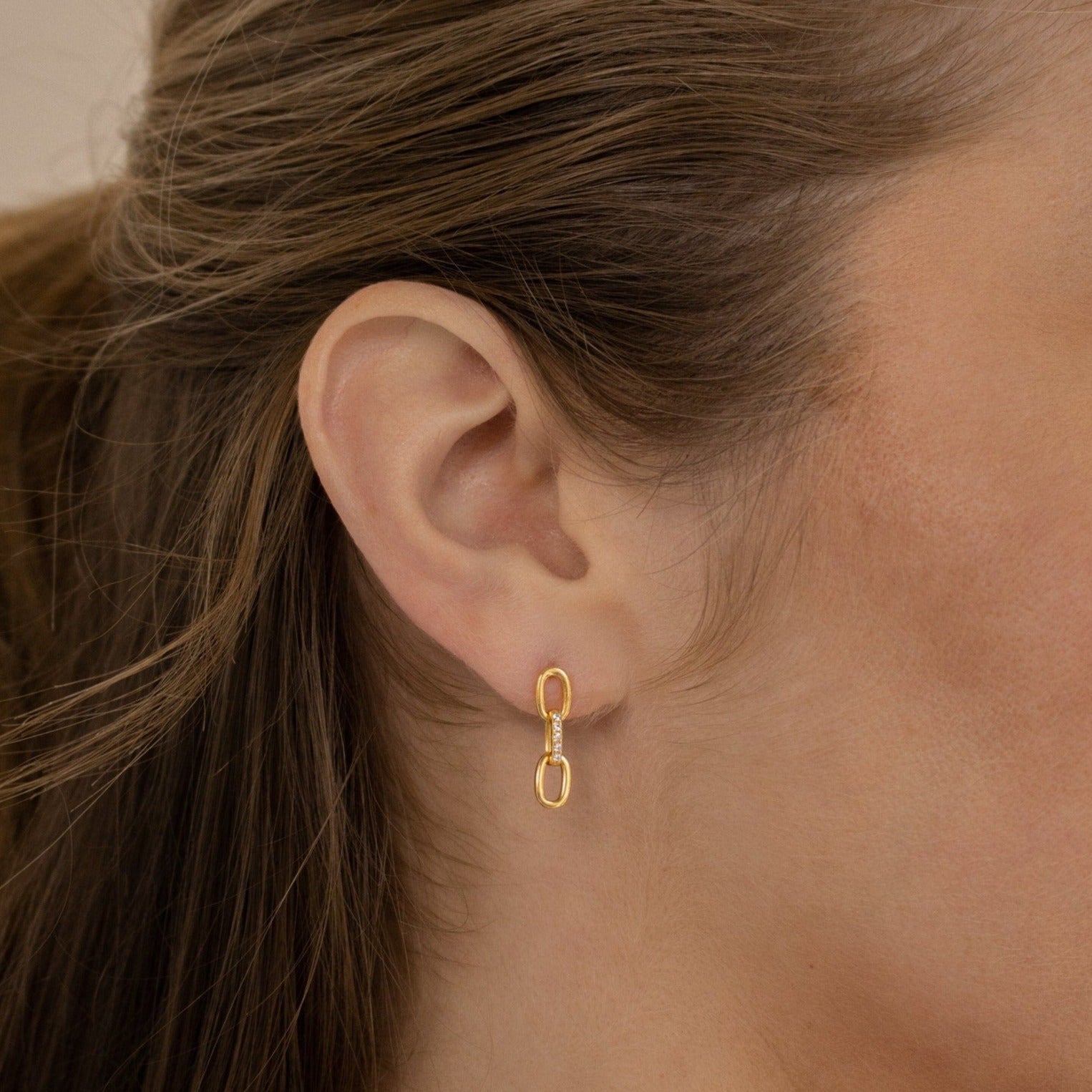 Glamorous Links: Amia Pave Link Earrings