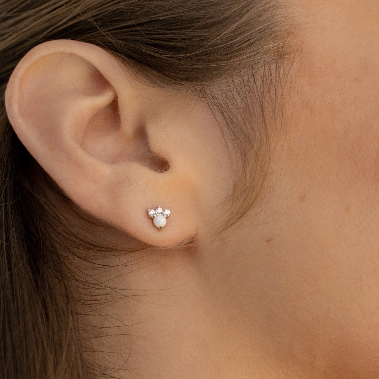 Jackie Opal Studs Sterling Silver