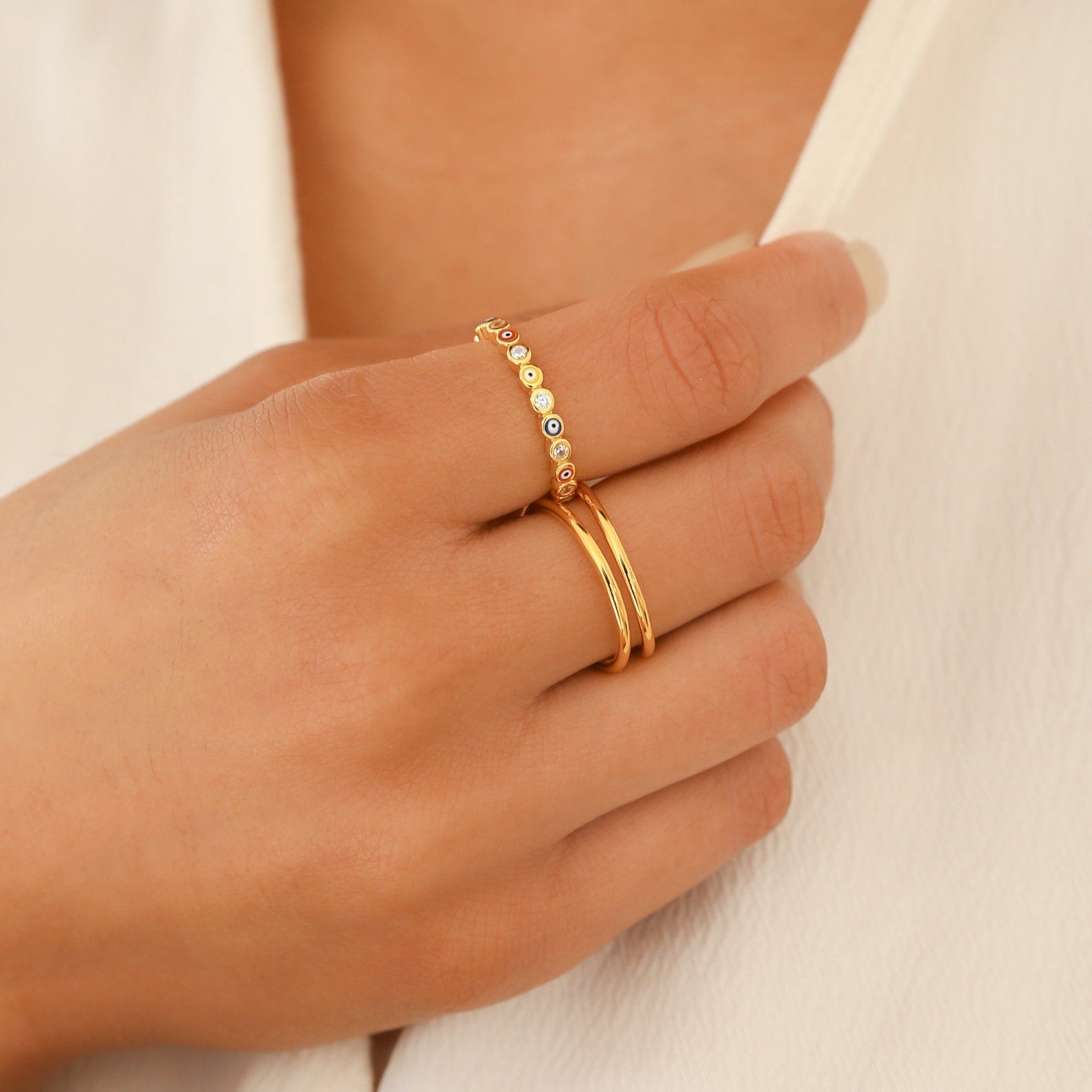 Guardian of Omens: The Rainbow Evil Eye Ring