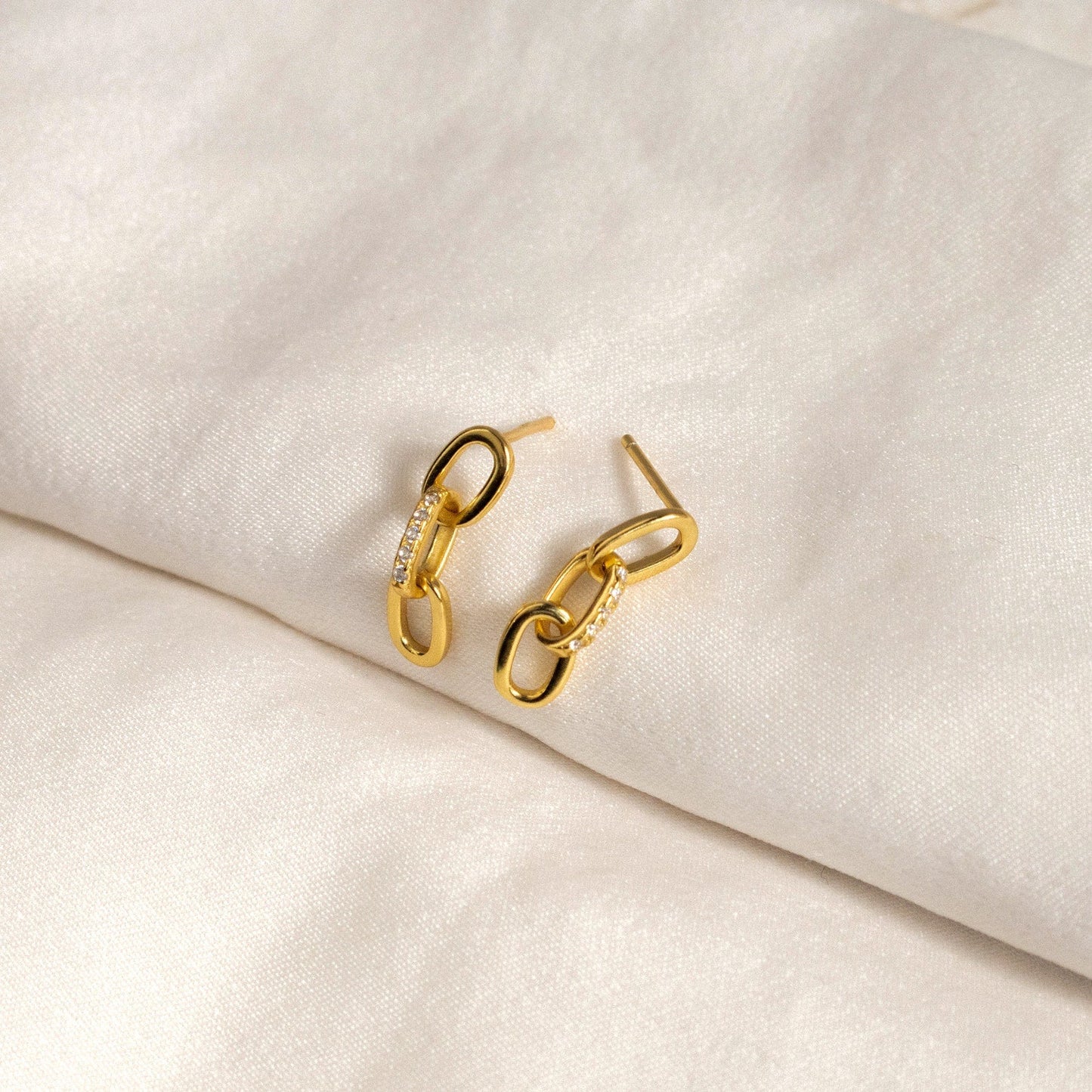 Glamorous Links: Amia Pave Link Earrings