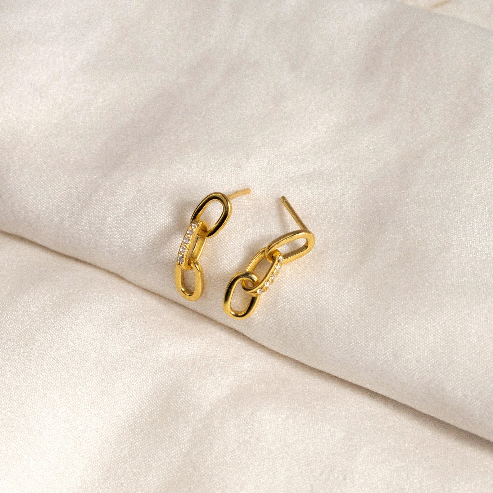 Glamorous Links: Amia Pave Link Earrings