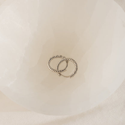 Radiant Revival: Twisted Diamond Hoop Earrings