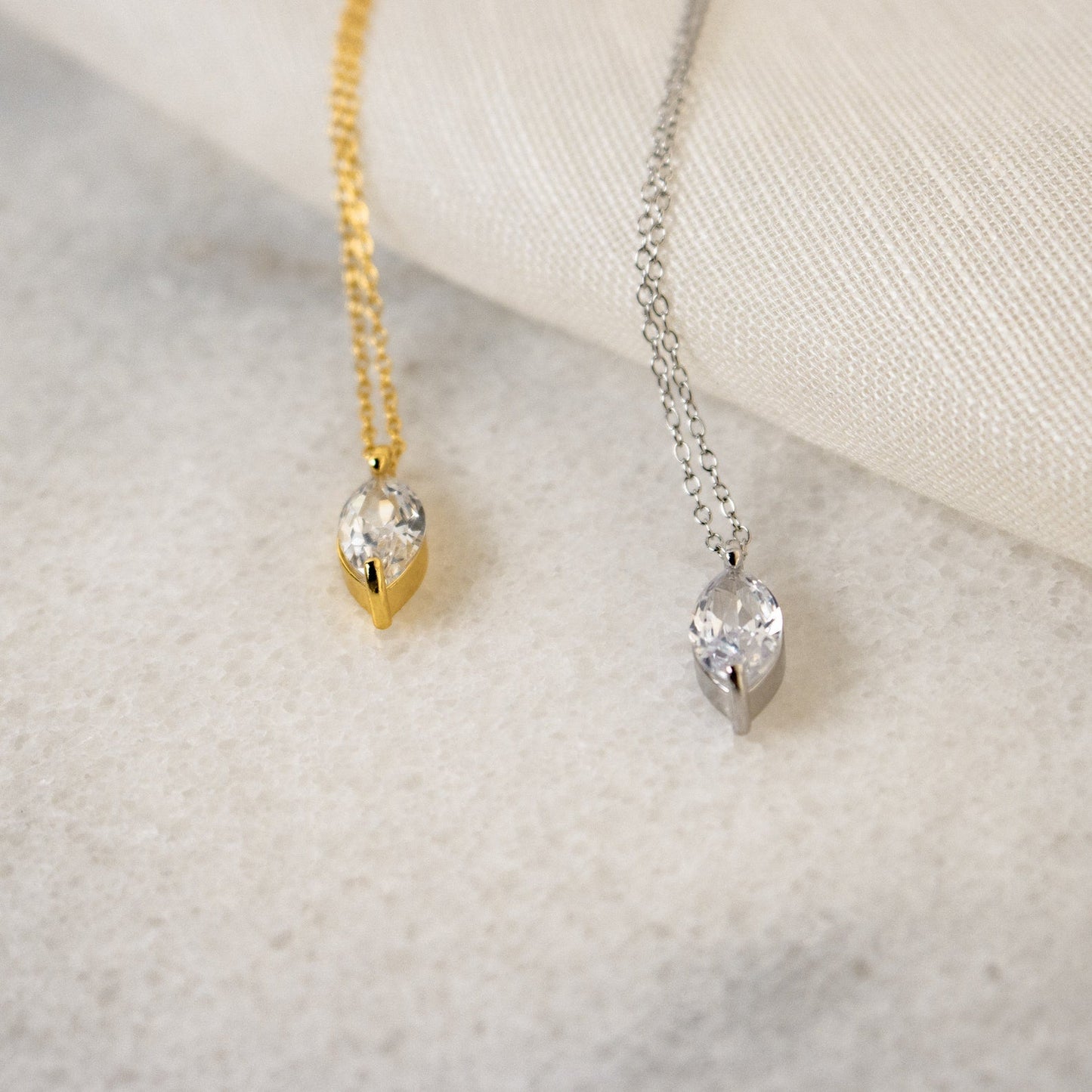 Elegant Romance: Athens Marquise Diamond Necklace
