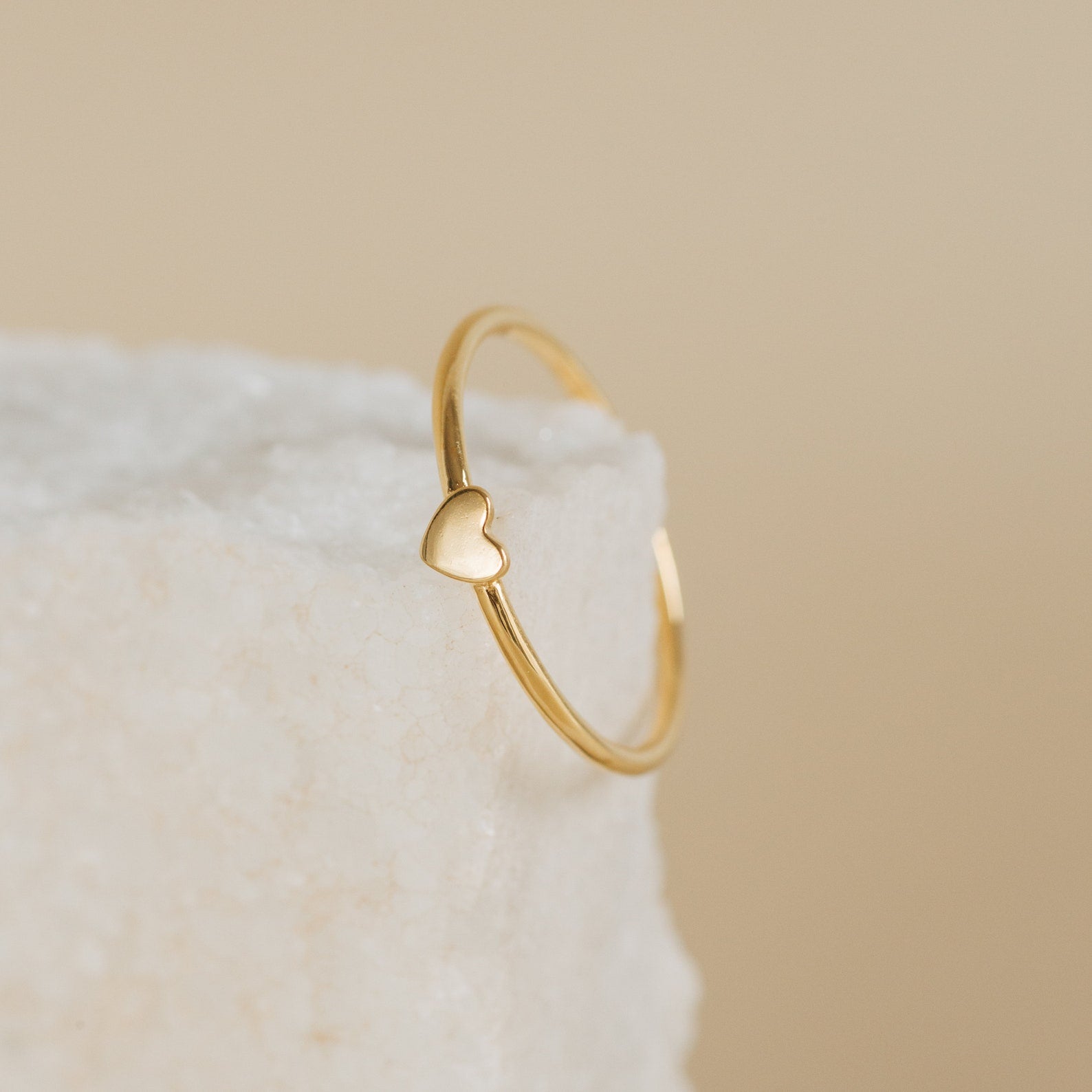 Nala Tiny Heart Ring: Minimalist Elegance for Everyday Stacking