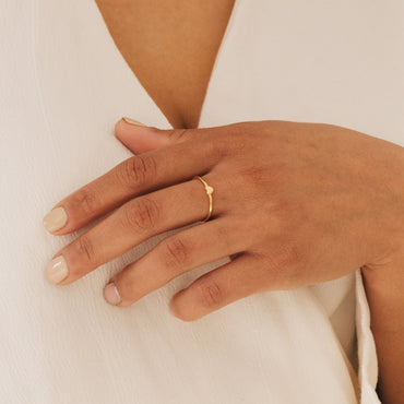Nala Tiny Heart Ring: Minimalist Elegance for Everyday Stacking