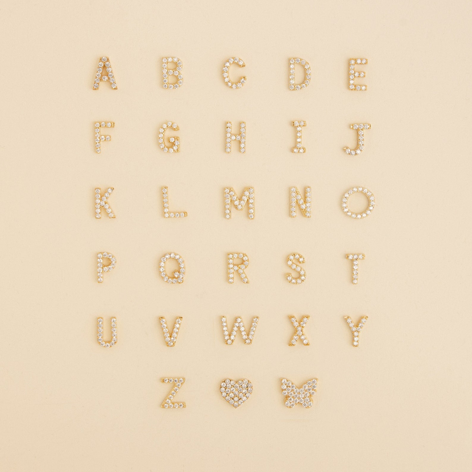 Pave Initial Heart Necklace