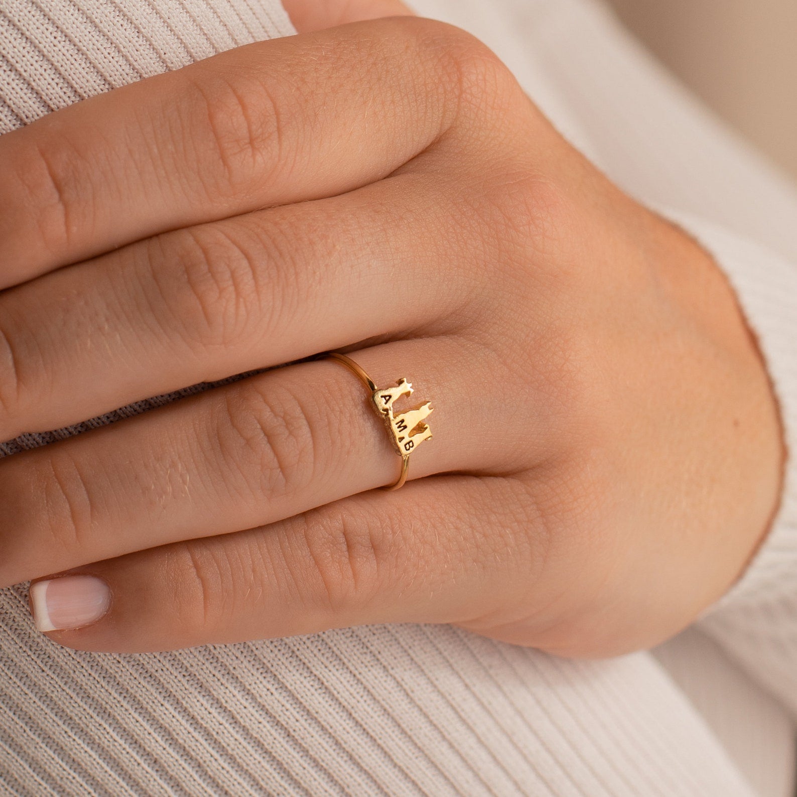 Whimsical Charm: The Dainty 925 Sterling Silver Charm Ring