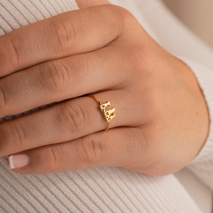 Whimsical Charm: The Dainty 925 Sterling Silver Charm Ring