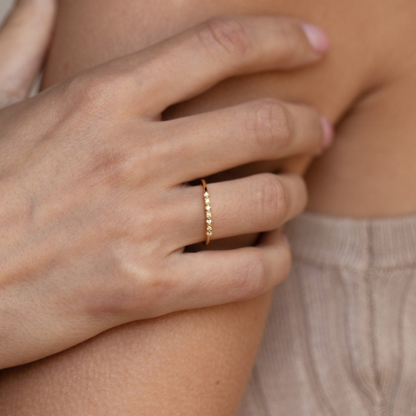 Elegant CZ Diamond Stackable Ring